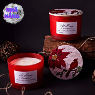 Nến cực thơm xuất khẩu 3 bấc - hương Apple Cinnamon Wassail táo quế thơm êm dịu Bộ sưu tập At home by Mirabeau