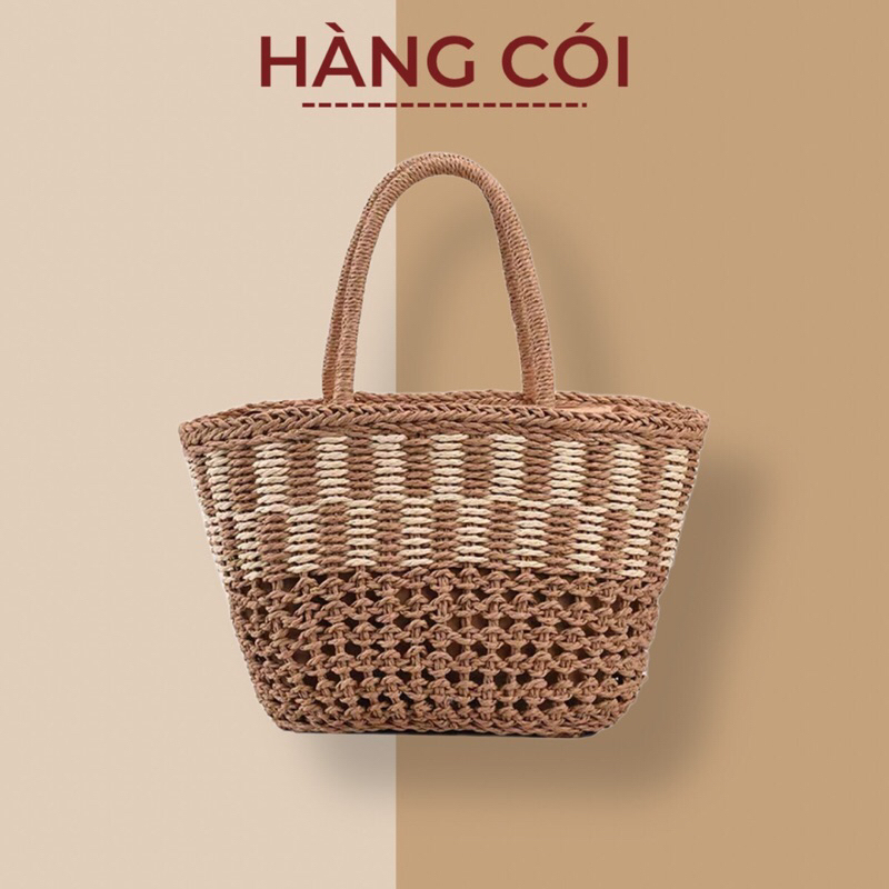 (Ảnh thật)Giỏ cói túi cói đeo vai size lớn đa năng cao cấp-Hàng Cói