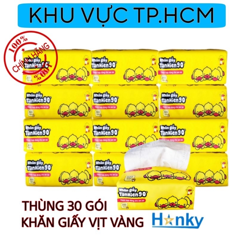 Thùng 30 Gói Giấy Ăn 3 Con Vịt Tanhien90 3 Lớp Cao Cấp An Toàn Cho Bé
