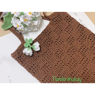 Móc khoá len handmade hoa chuông/hoa linh lan