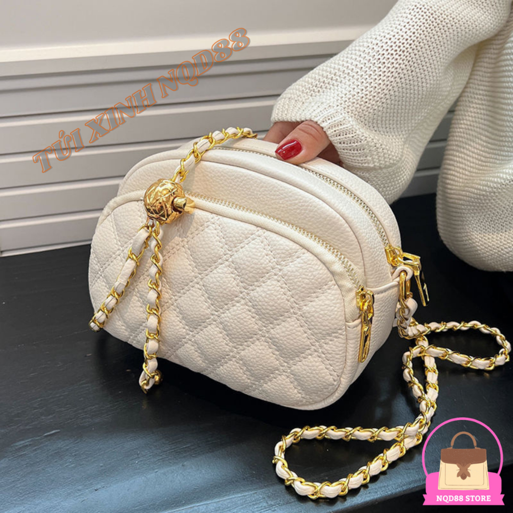 Túi xách nữ đeo chéo đeo vai túi thời trang hottrend giá rẻ chuông thêu da mềm đi chơi phong cách thời trang TX42