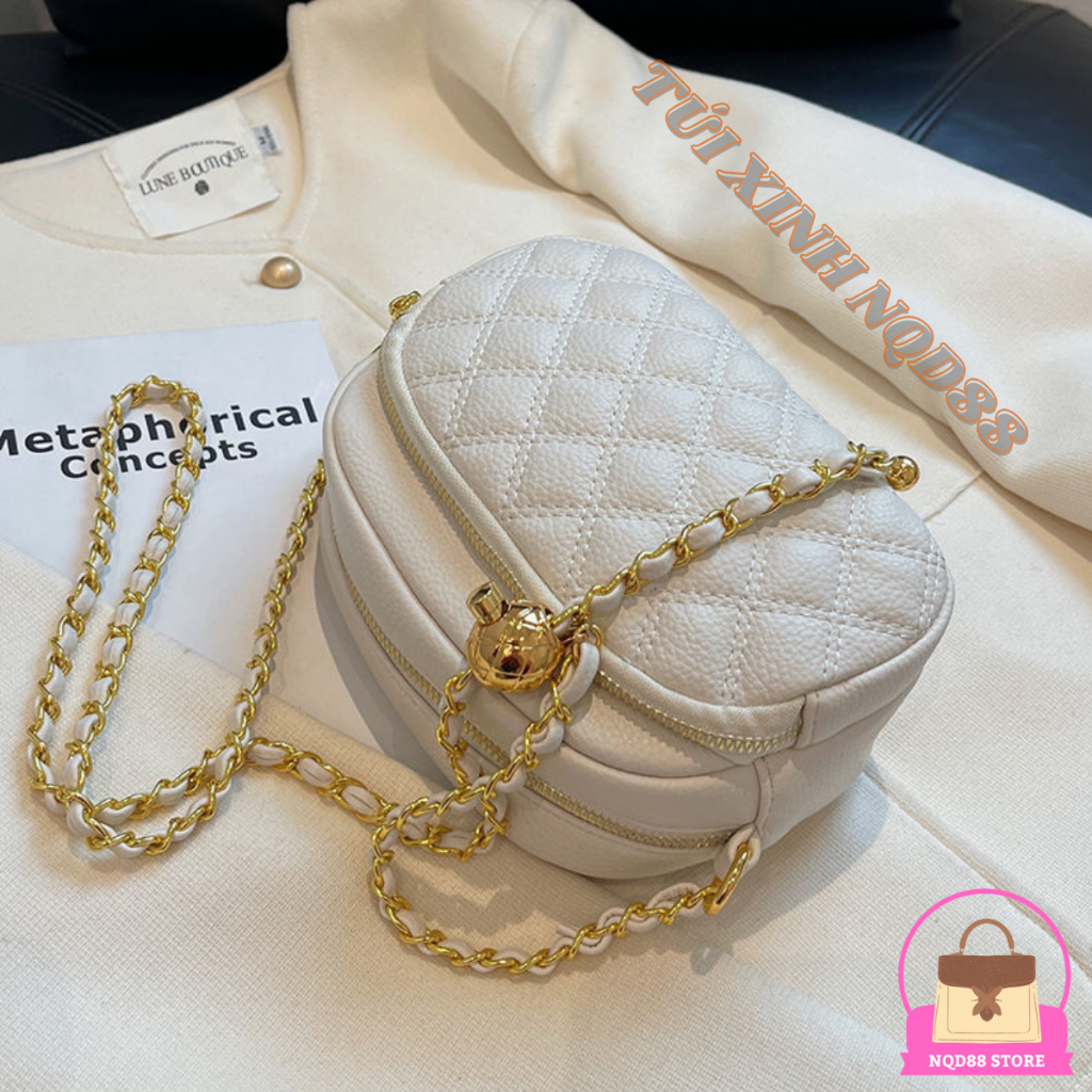 Túi xách nữ đeo chéo đeo vai túi thời trang hottrend giá rẻ chuông thêu da mềm đi chơi phong cách thời trang TX42