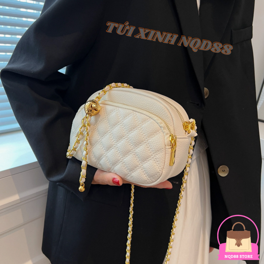 Túi xách nữ đeo chéo đeo vai túi thời trang hottrend giá rẻ chuông thêu da mềm đi chơi phong cách thời trang TX42