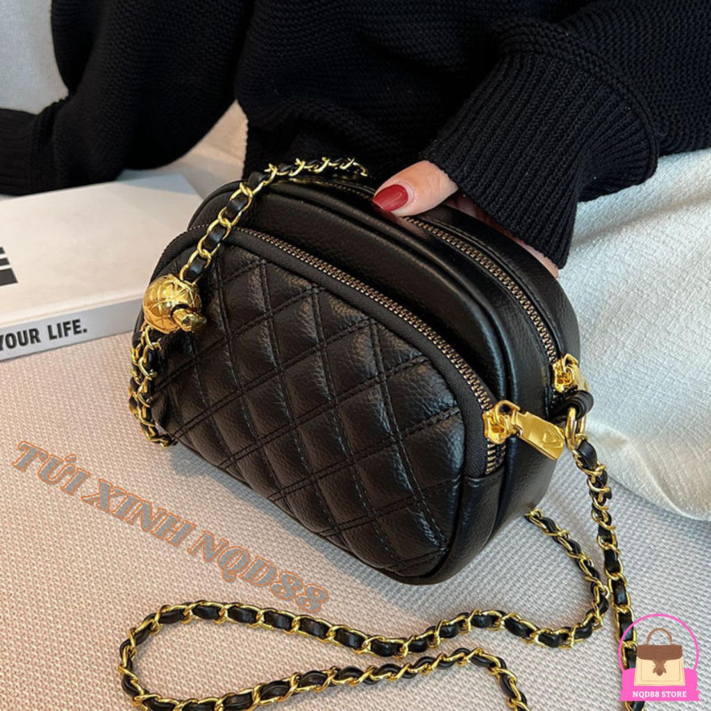 Túi xách nữ đeo chéo đeo vai túi thời trang hottrend giá rẻ chuông thêu da mềm đi chơi phong cách thời trang TX42