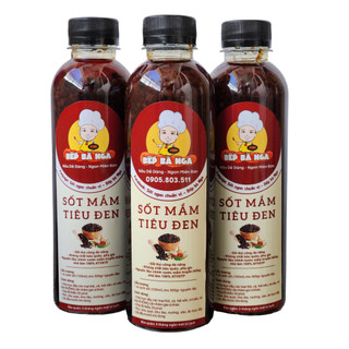 Sốt mắm tiêu đen Bếp Bà Nga, sốt ướp thịt/ cá/ hải sản, sốt kho, xào, nướng từ mắm cá cơm nguyên chất