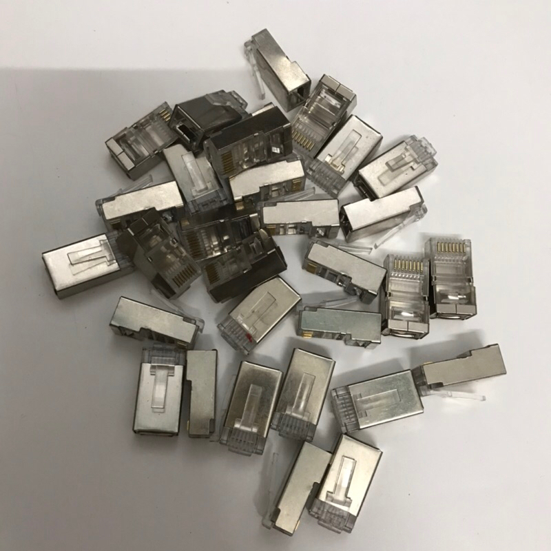 Hạt Bấm Dây Mạng Bọc Sắt RJ45 Túi 100 Hạt Chất Lượng Cao