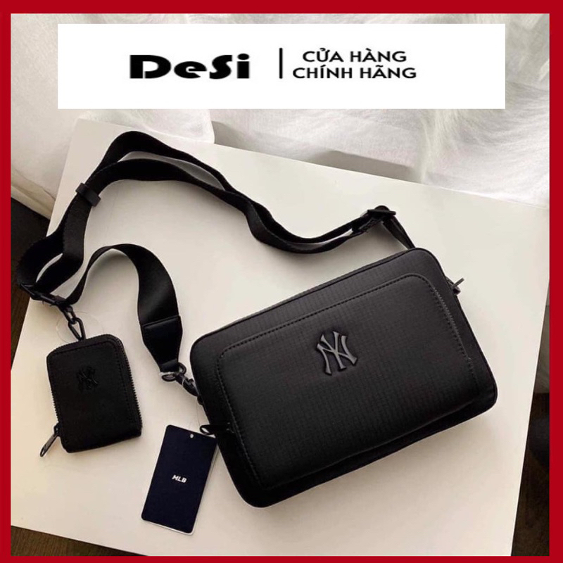 Túi MLB, Túi đeo chéo MLB Mini Nylon Ripstop New York Yankees 32BGDJ111-50L Đen - Hàng Loại 1