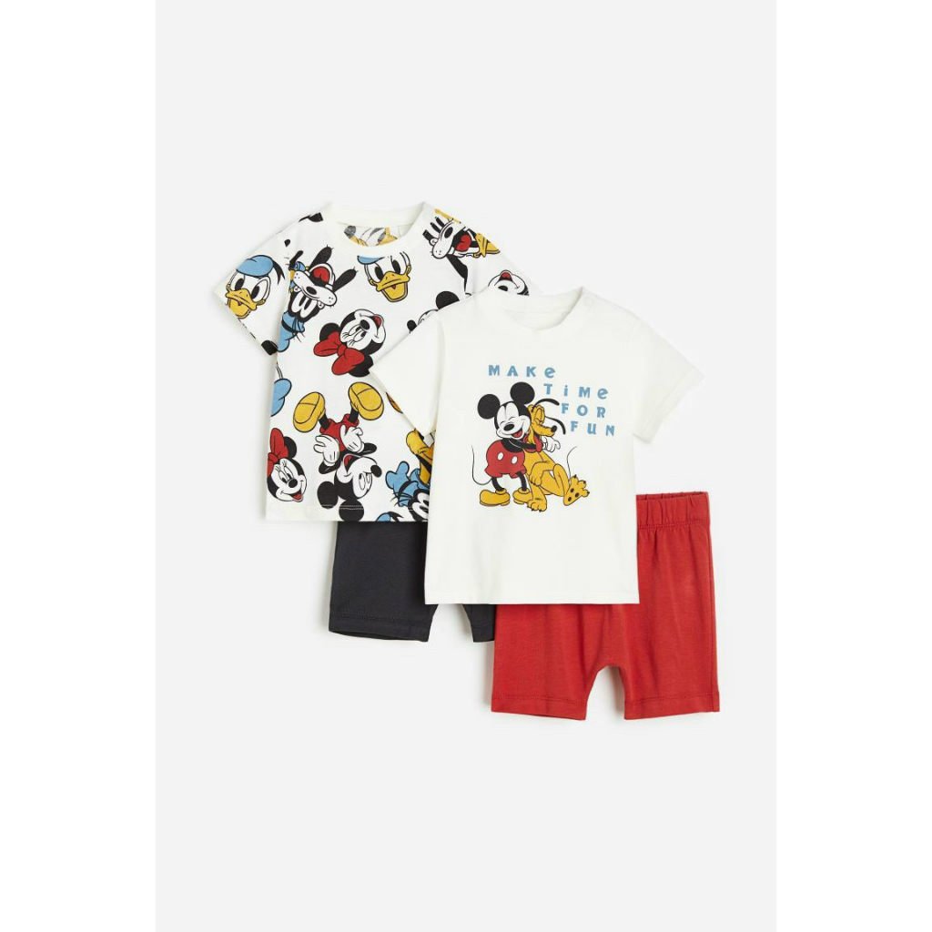 Set 2 bộ cotton mickey bé trai HM