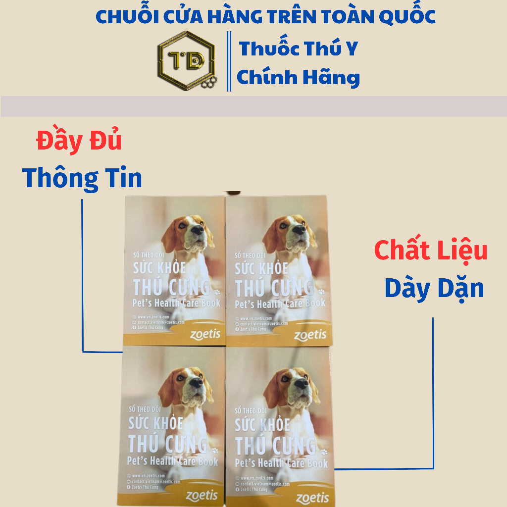 Sổ Theo Dõi Sức Khỏe Dành Cho Chó Mèo - Sổ Sức Khỏe Dành Cho Thú Cưng [CHÍNH HÃNG]