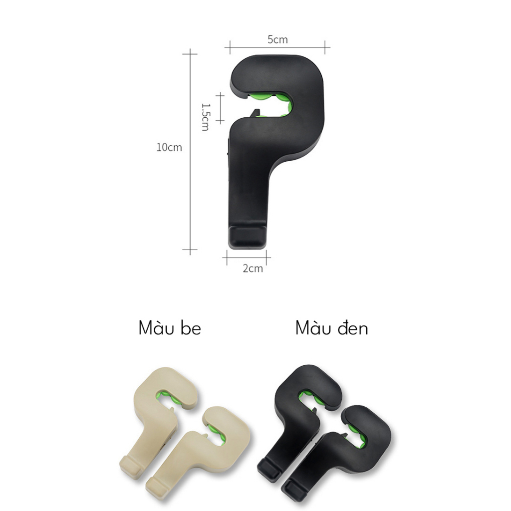 Bộ Móc cài sau ghế treo đồ trên xe hơi Ô tô - Móc treo đồ đa năng trên xe hơi Ô tô - Móc treo bằng nhựa cao cấp.