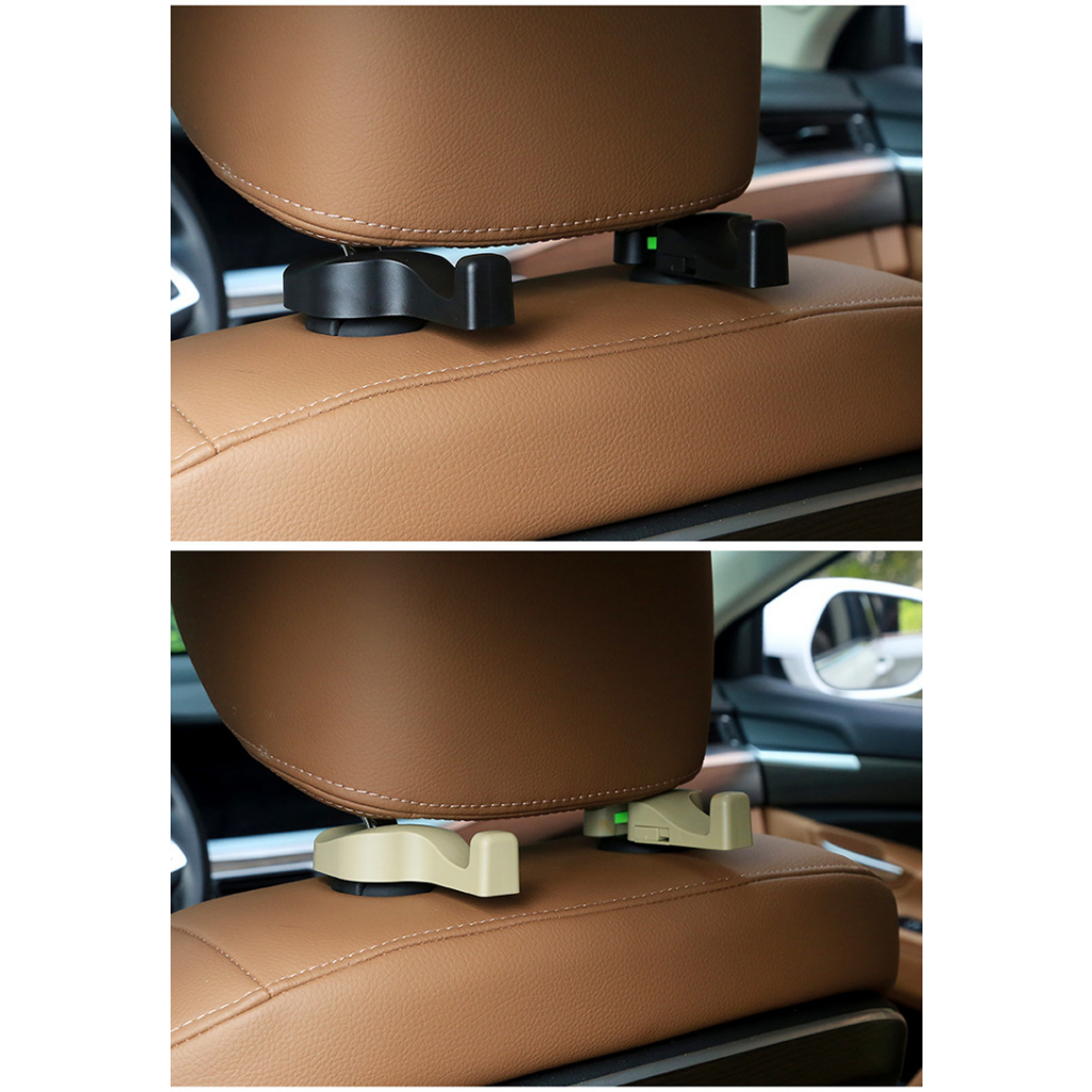 Bộ Móc cài sau ghế treo đồ trên xe hơi Ô tô - Móc treo đồ đa năng trên xe hơi Ô tô - Móc treo bằng nhựa cao cấp.