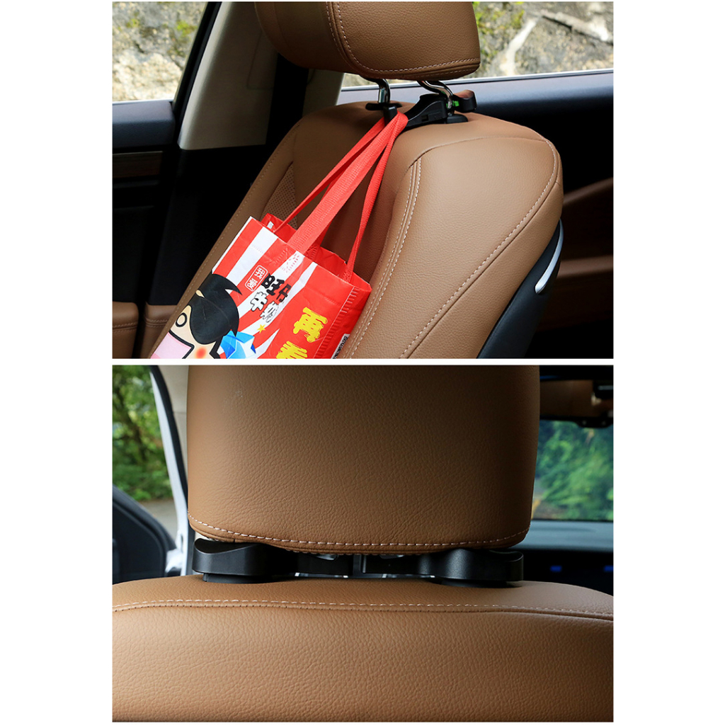 Bộ Móc cài sau ghế treo đồ trên xe hơi Ô tô - Móc treo đồ đa năng trên xe hơi Ô tô - Móc treo bằng nhựa cao cấp.