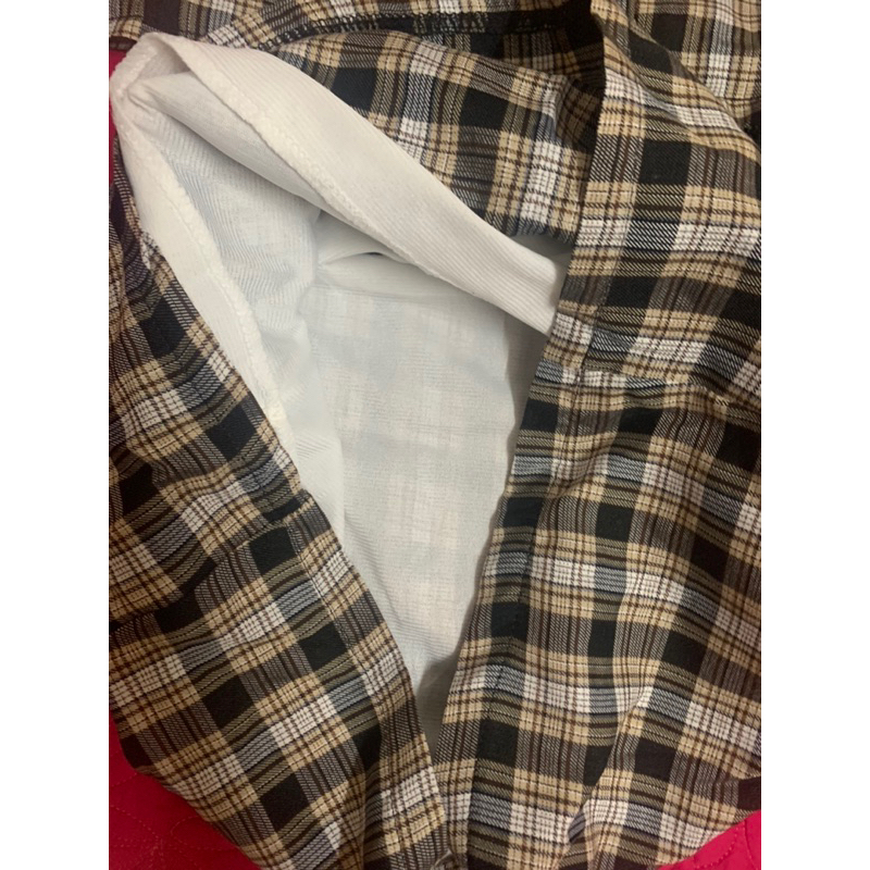 PASS SET KẺ CARO ÁO VEST CROPTOP MIX CHÂN VÁY CARO