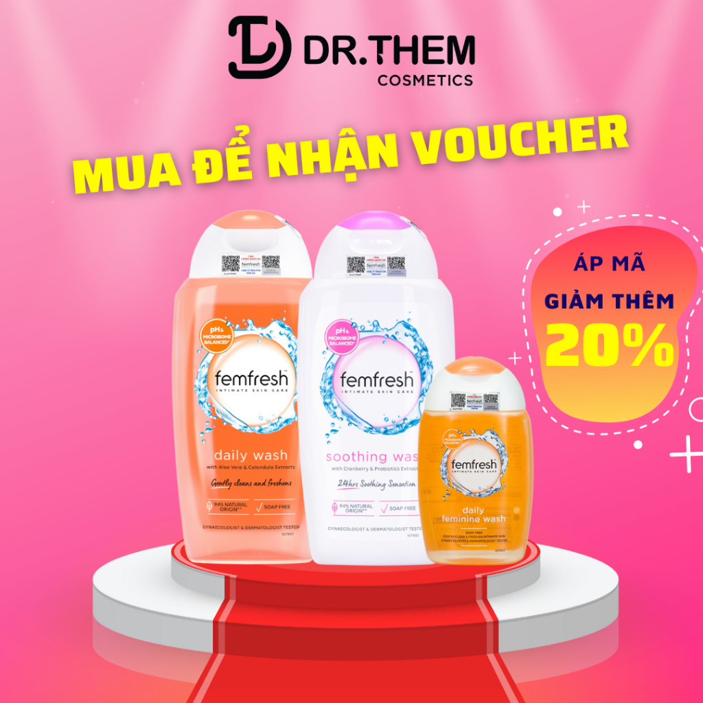 Dung Dịch Vệ Sinh Phụ Nữ Femfresh Daily Intimate Wash 150ml / 250ml (Màu Cam/ Hồng / Xanh / Xám)