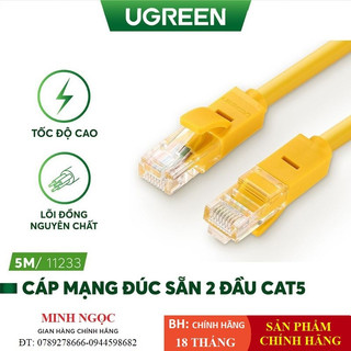 Dây cáp mạng đúc sẵn 2 đầu cat 5 cao cấp ugreen nw103 dài từ 1m đến 10m - hàng chính hãng