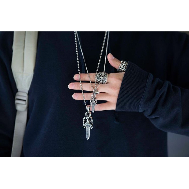 Nhẫn Chrome Hearts Cemetory nam nữ bạc 925 phong cách cá tính, Nhẫn bạc nam nữ CH Cemetory sang trọng