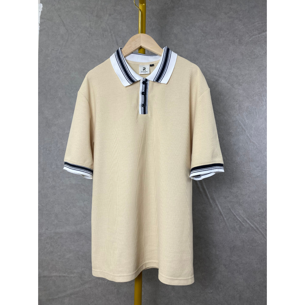 Áo Polo nam RYOMA chất 100% Cá sấu CVC mắt chim, cổ bo dệt, không nhăn, thoáng mát