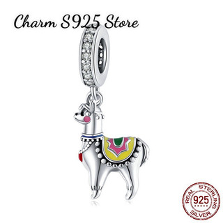 Charm treo con lạc đà alpaca bạc s925 thuần khiết hàng chính hãng