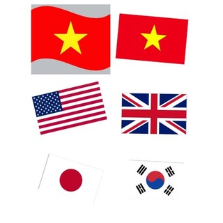Hình ủi nhiệt, in áo. Hình lá cờ Việt Nam và các nước