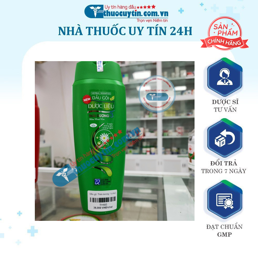 Dầu Gội Dược Liệu Thái Dương 3 Màu Xanh Hương Lá (200Ml)