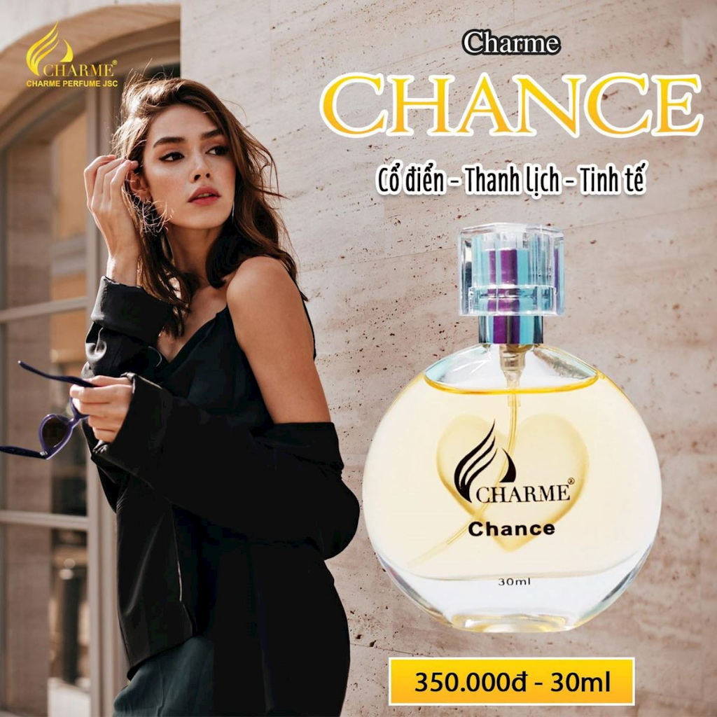 Nước hoa nữ thơm lâu Charme Chance, mùi hương vani, mang phong cách nữ tính, gợi cảm SIZE 30ml