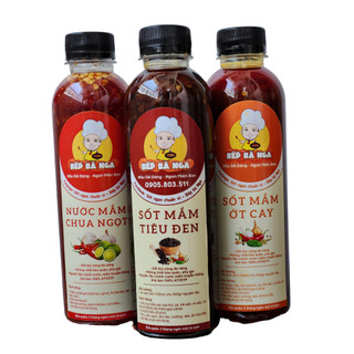 Sốt Mắm Tiêu Đen, Ớt Đỏ, Nước Mắm Chua Ngọt Bếp Bà Nga, mắm gia vị sẵn, sốt kho xào nướng từ mắm cá cơm