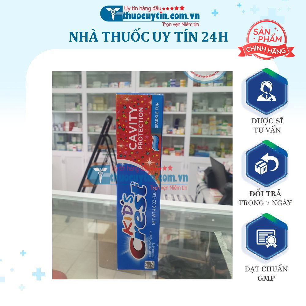 Kem đánh răng cho bé Kid’s Crest Cavity Protection hộp 130g của Mỹ - Hàng nhà thuốc chuẩn