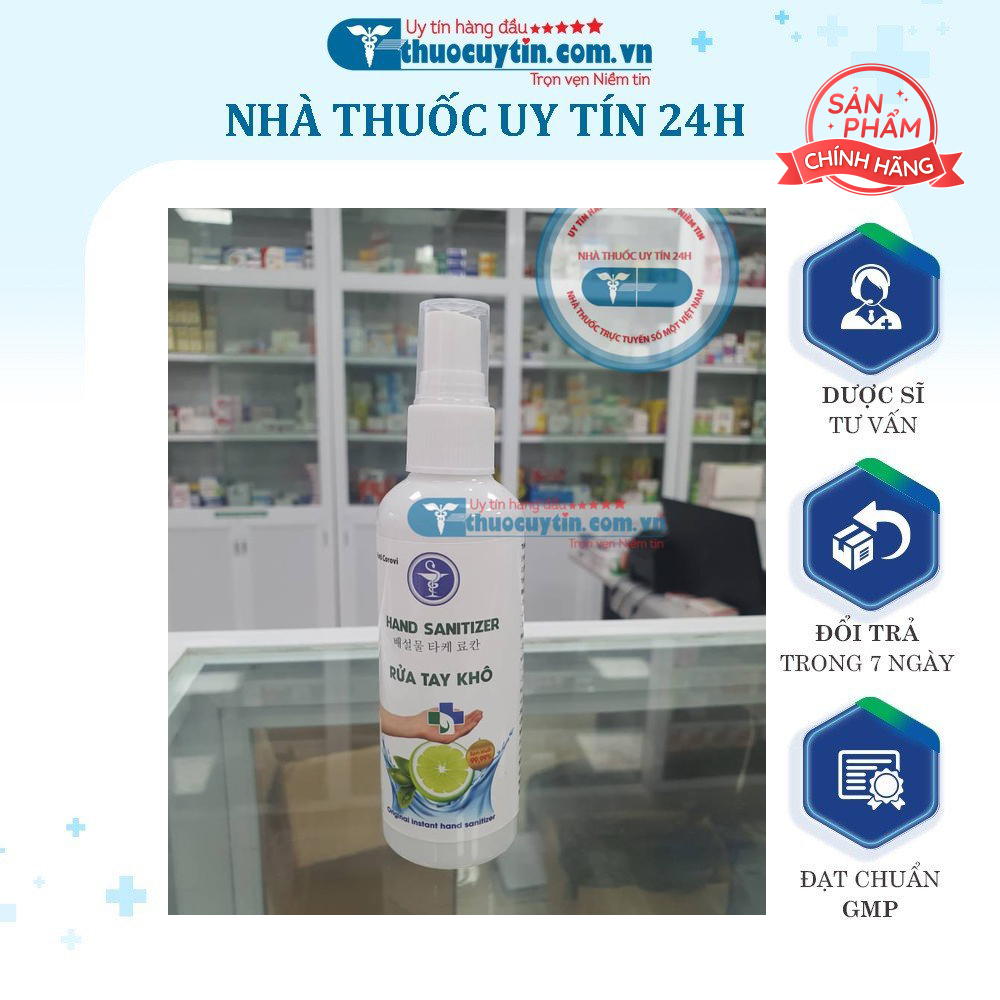 Rửa Tay Khô Sạch Khuẩn Hand Sanitizer Hương Chanh Sả 100ml
