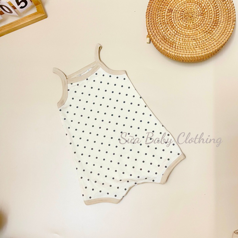 Body đùi 2 dây cho bé gái cotton Hàn mềm mịn