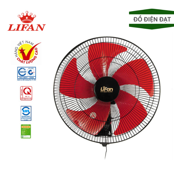 Quạt treo tường công nghiệp Lifan T-18CH, 2 dây giật, Hàng chính hãng, Bảo hành 12 tháng.