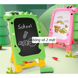 Bảng Vẽ 2 Mặt khung nhựa Cao Cấp - Bảng Vẽ Viết Xoá Dễ Dàng Giúp Bé Phát Triển Trí Tuệ - tặng kèm bộ cá ngựa