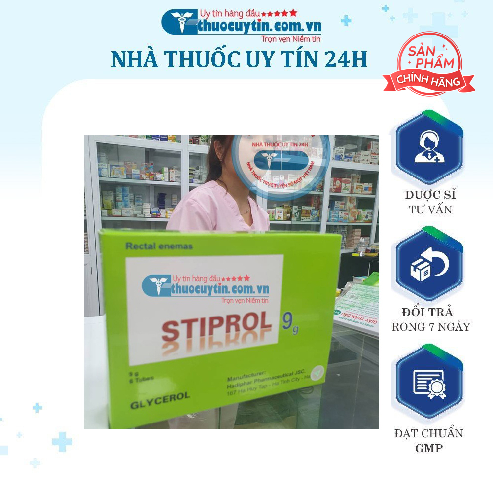 Gel thụt trực tràng Stiprol 9g hộp 6 tuýp - Hàng nhà thuốc chuẩn