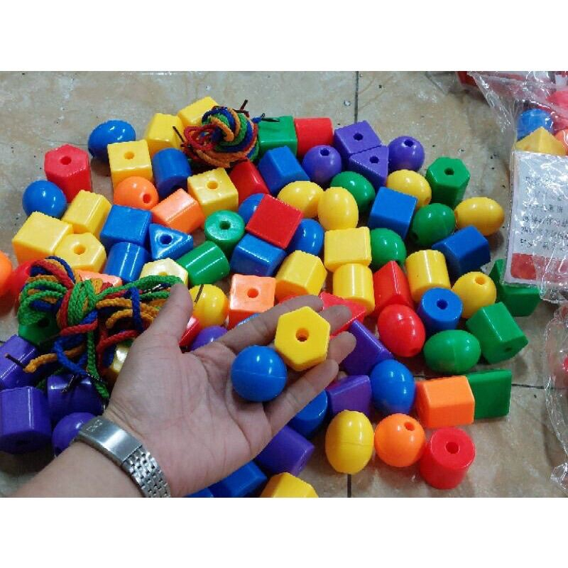 Đồ chơi xâu hạt , xỏ dây tạo hình giáo cụ mầm non