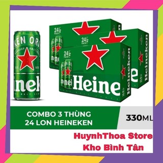 Combo 3 Thùng 24 lon bia Heineken Sleek 330ml