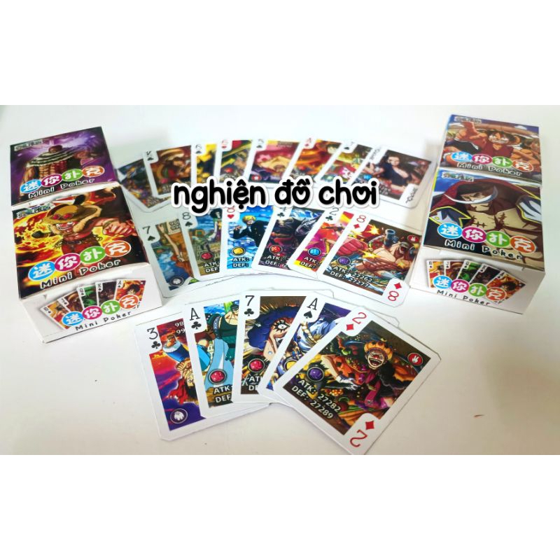Hộp bài mini hải tặc 54 lá size 3.5x5cm.