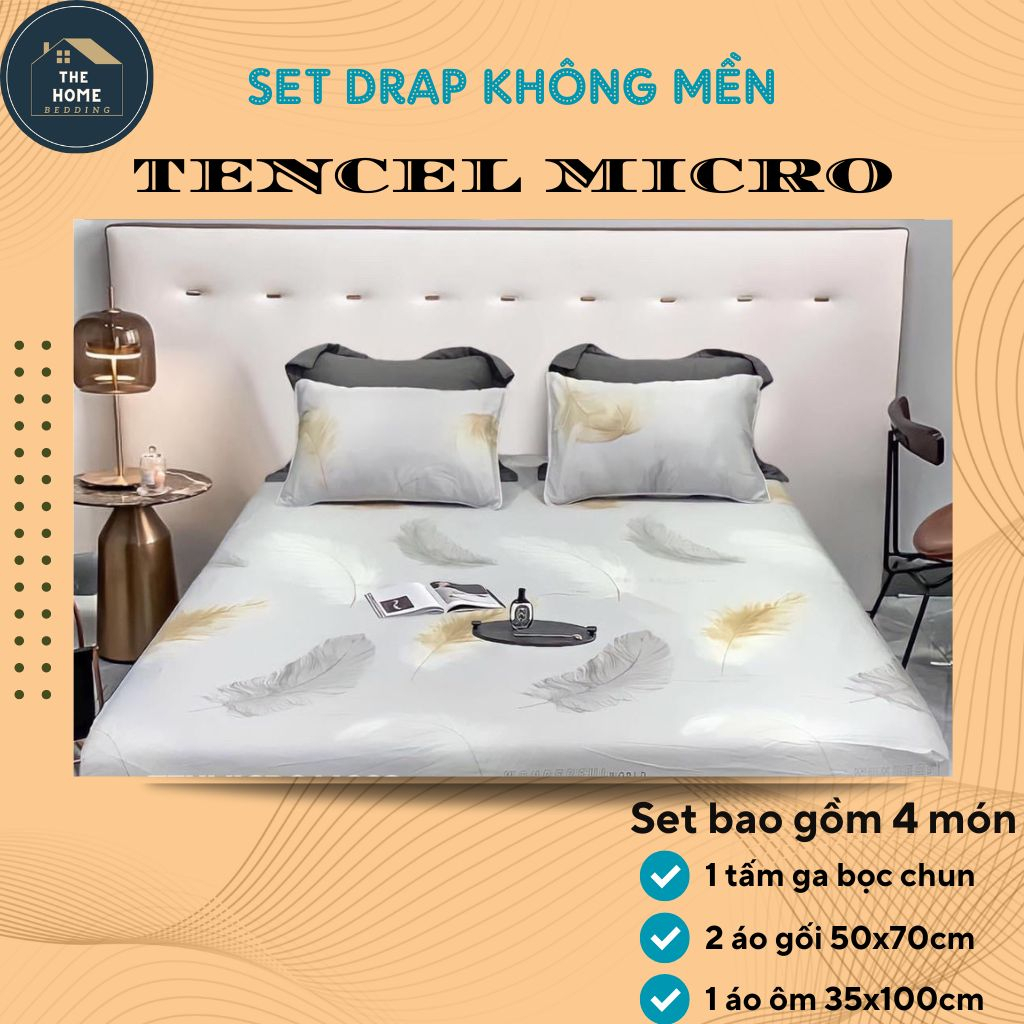 Bộ Drap Không Mền Tencel Micro, Nhiều Kích Thước
