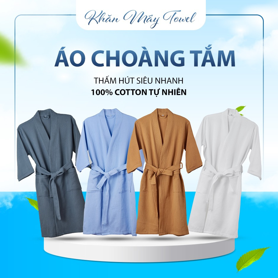 Áo Choàng Tắm Tổ Ong Sang Chảnh Và Siêu Thấm Làm Ấm Làm Khô Cơ Thể Cực Nhanh Áo Choang Tắm 156.ACT