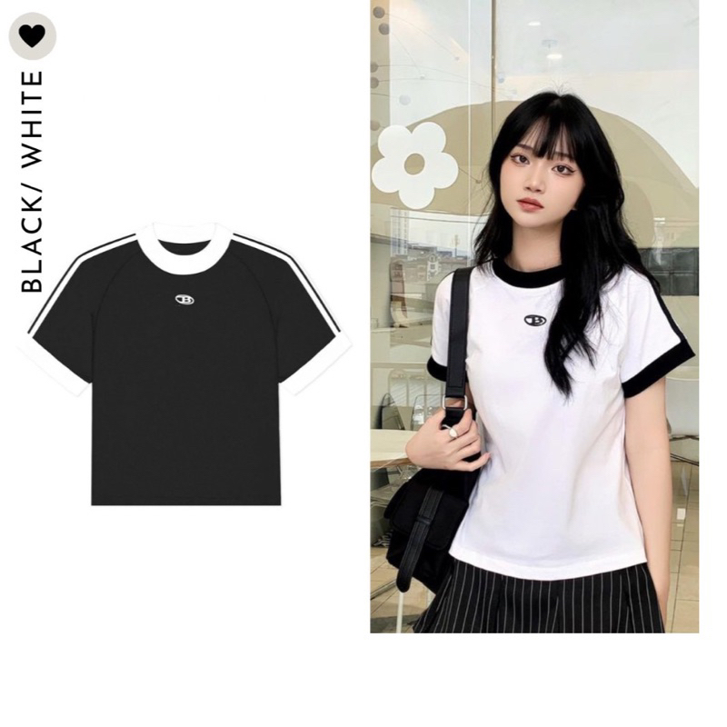 Áo thun baby tee in chữ B tay lỡ mùa hè dành cho nữ Nhungkudo