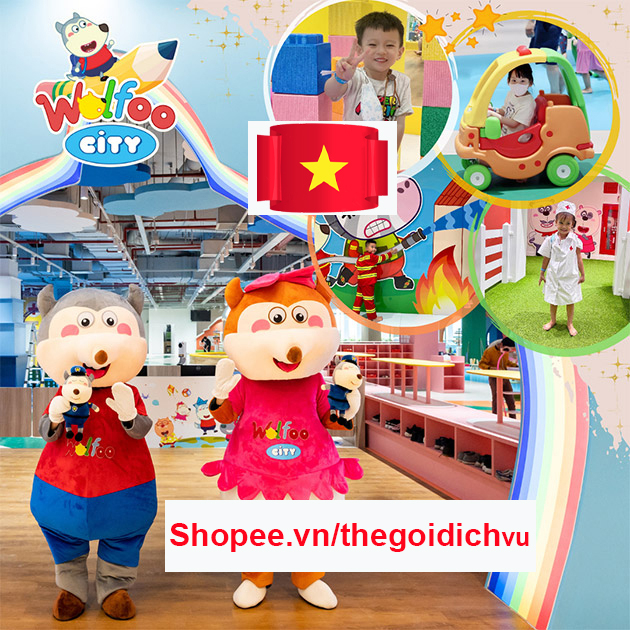 Hà Nội [E-Voucher] Wolfoo City vé vào cổng khu vui chơi - Áp dụng các ngày không phụ thu