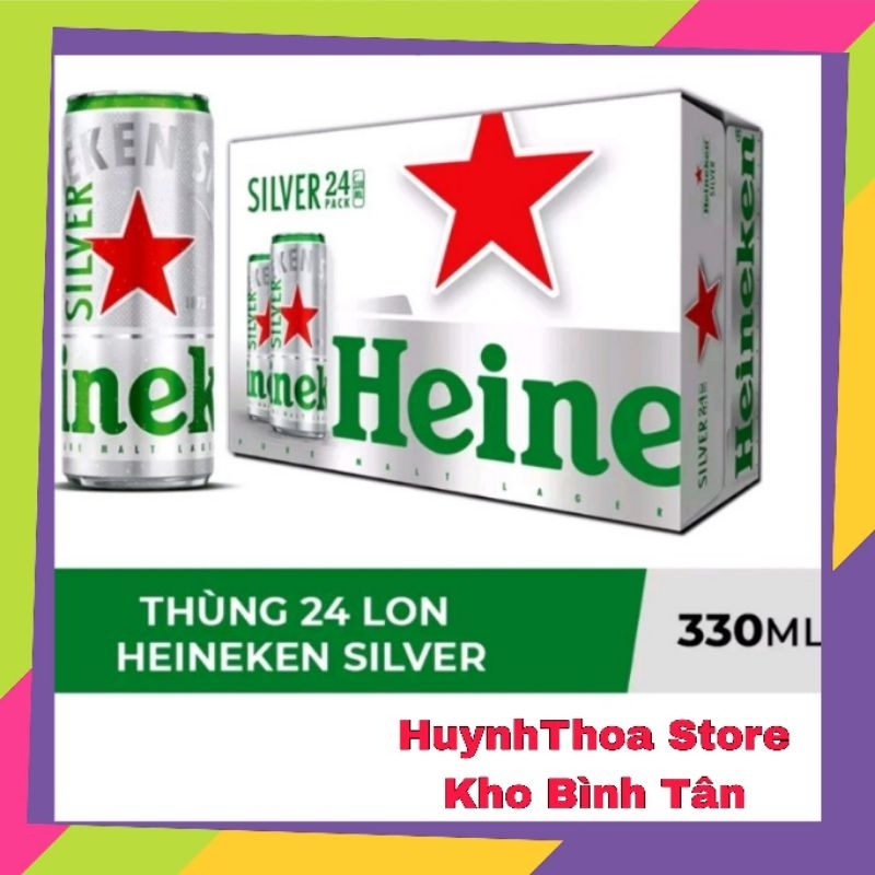 Thùng 24 lon bia Heineken Silver 330ml