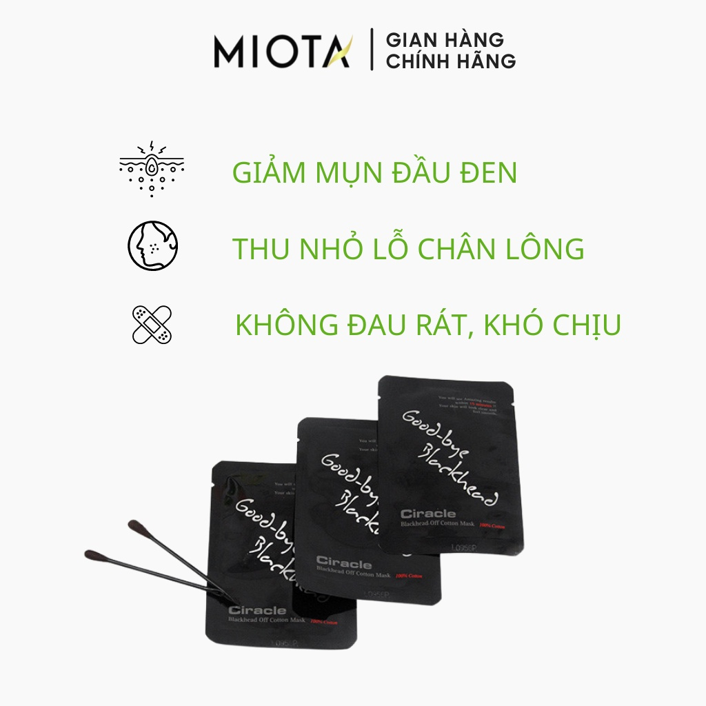 Combo 10 Miếng mặt nạ mũi đẩy mụn đầu đen sợi bã nhờn Ciracle Blackhead Cotton Mask 5ml