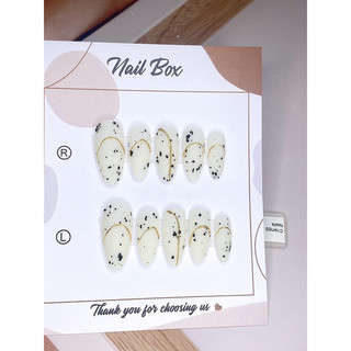 Móng tay giả thiết kế Huyền Trang Nail top trứng cút lì tráng gương