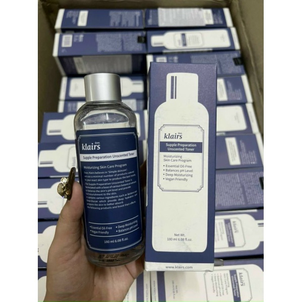 Nước hoa hồng không mùi Klairs Supple Preparation Unscented Toner 180ml