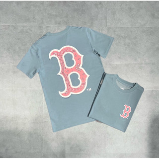 Áo thun new era x mlb boston blue - áo new era chính hãng full tem tag