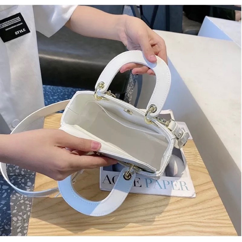 TÚI XÁCH XINH TÚI HỘP VUÔNG DA BÓNG XÁCH TAY, ĐEO CHÉO SANG CHẢNH