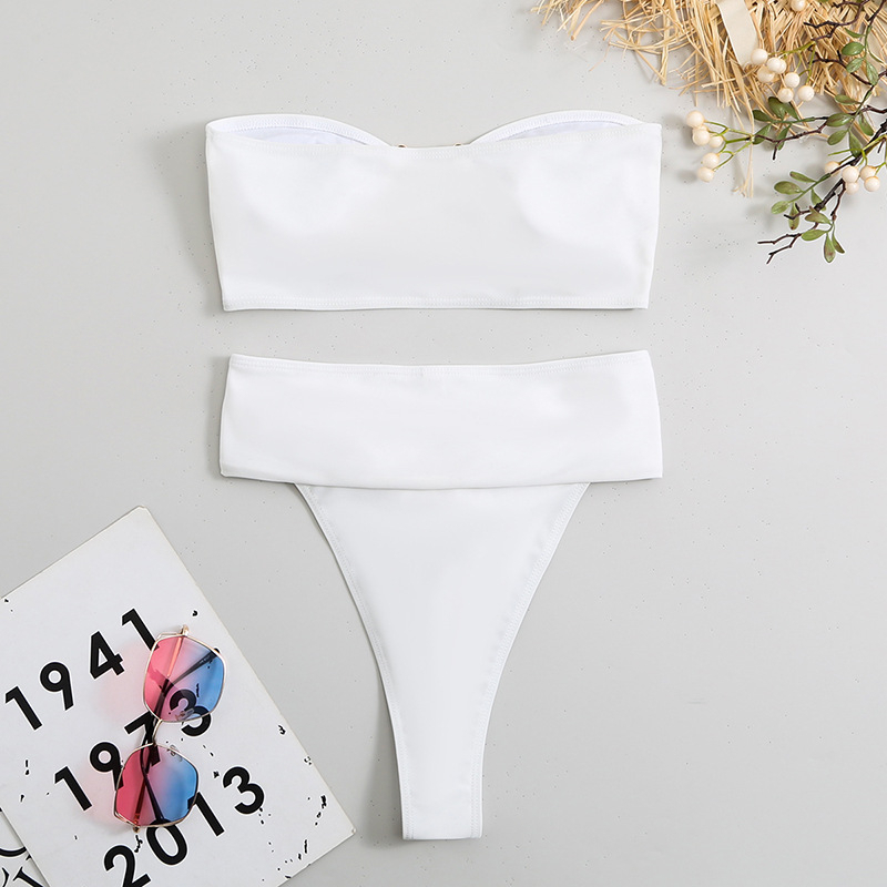SET BIKINI QUÂY TRẮNG KHUY NGỰC