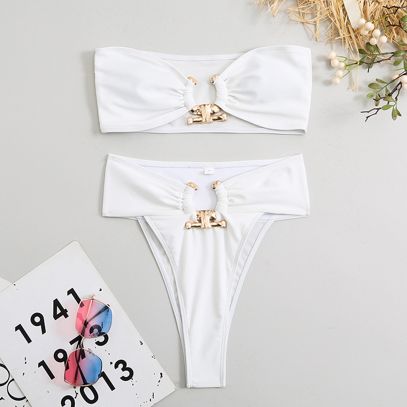 SET BIKINI QUÂY TRẮNG KHUY NGỰC