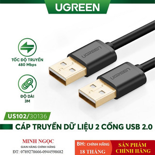 Dây cáp usb 2.0 đực sang đực dài 0,5m đến 3m ugreen us102 - hàng chính hãng