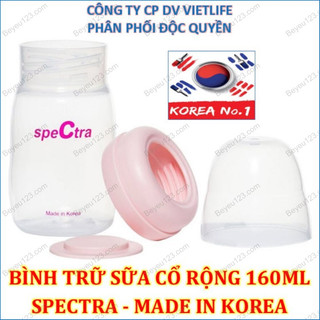 1 Bình / VỈ 2 Bình Bình trữ sữa cổ rộng cao cấp không BPA SPECTRA 160ml (Made in Korea)
