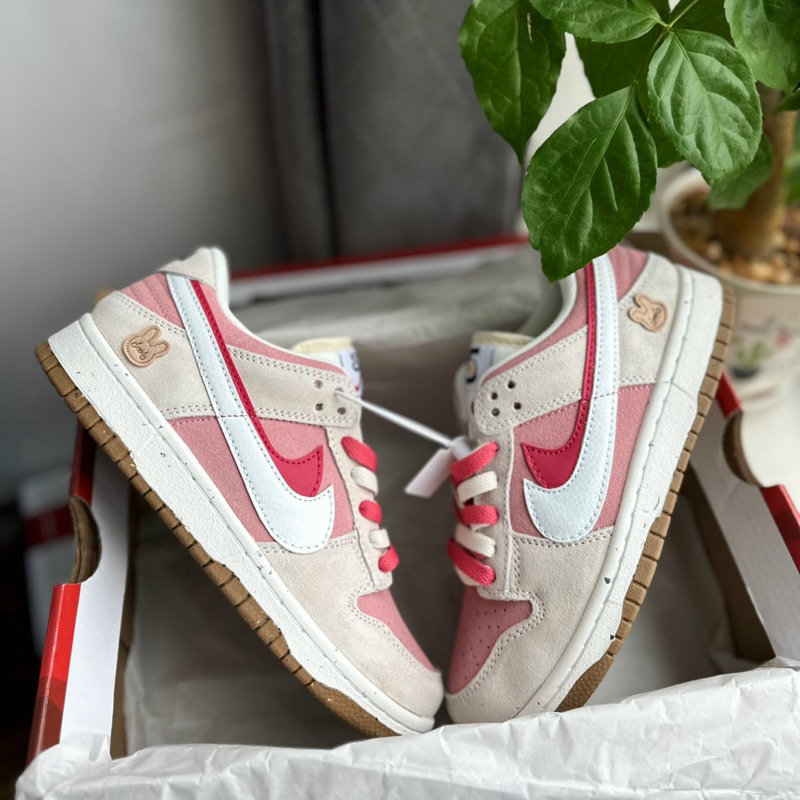 Giày thể thao Ni..ke Sb Thỏ sneaker xám Hồng full sz nữ bill box